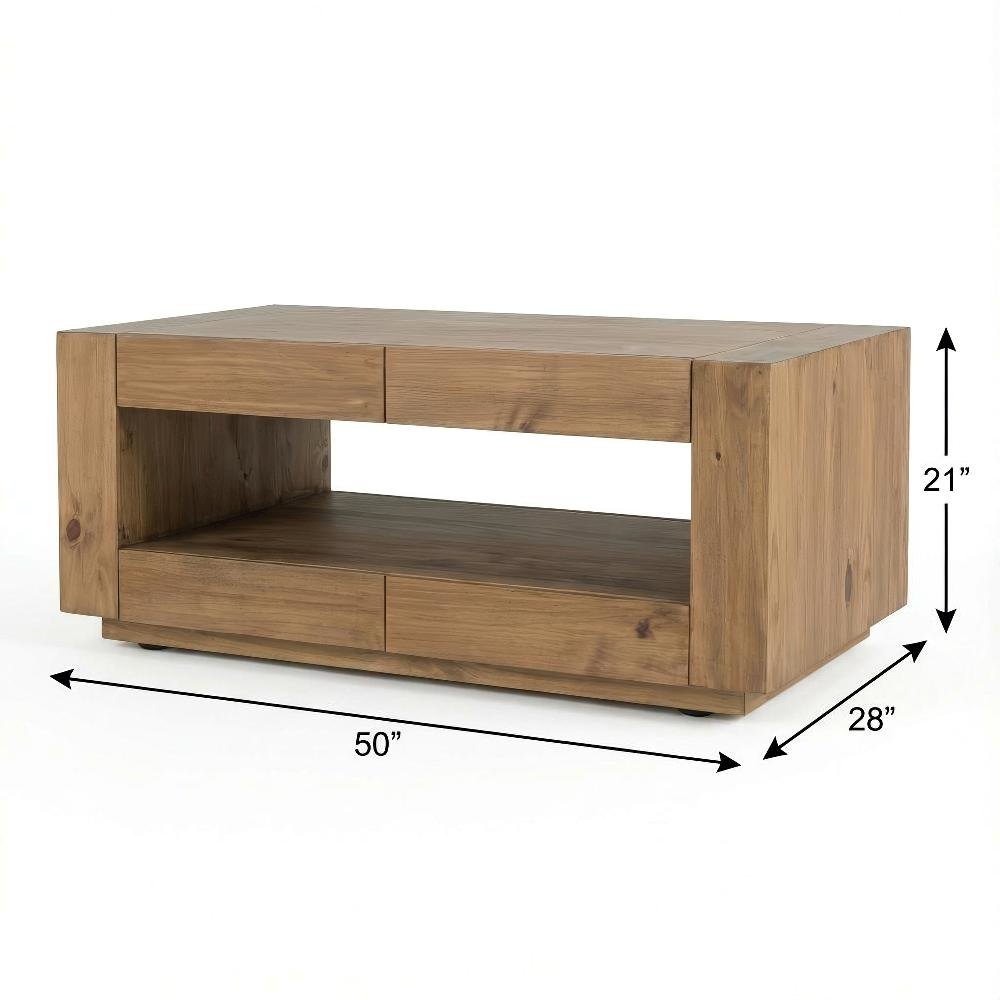 Brown Coffee Table with Sturdy Construction and Elegant Finish for Living Room