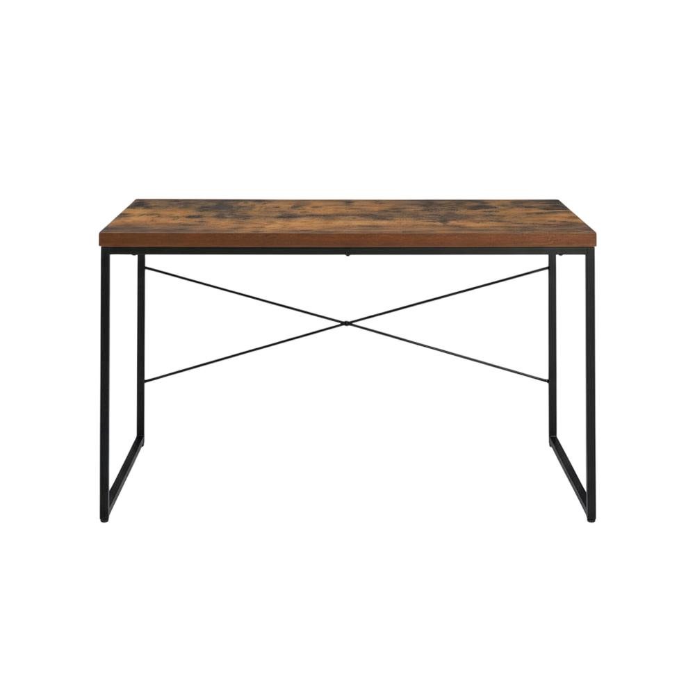 Wood Office Desk In Weathered Oak And Black With Modern Design