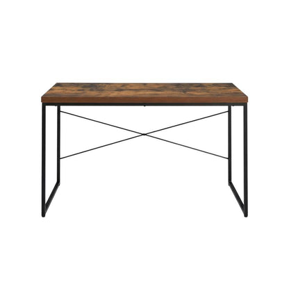 Wood Office Desk In Weathered Oak And Black With Modern Design