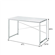 White And Chrome Finish Writing Desk With Modern Design