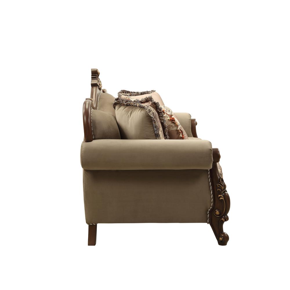 Mehadi Chair w/2 Pillows, Velvet & Walnut