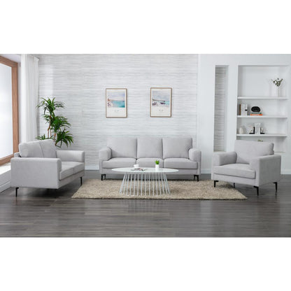 Kyrene Loveseat, Light Gray Linen