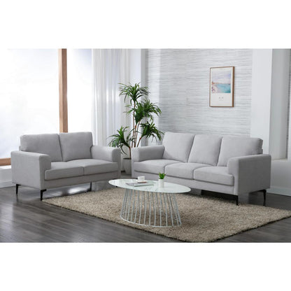 Kyrene Loveseat, Light Gray Linen