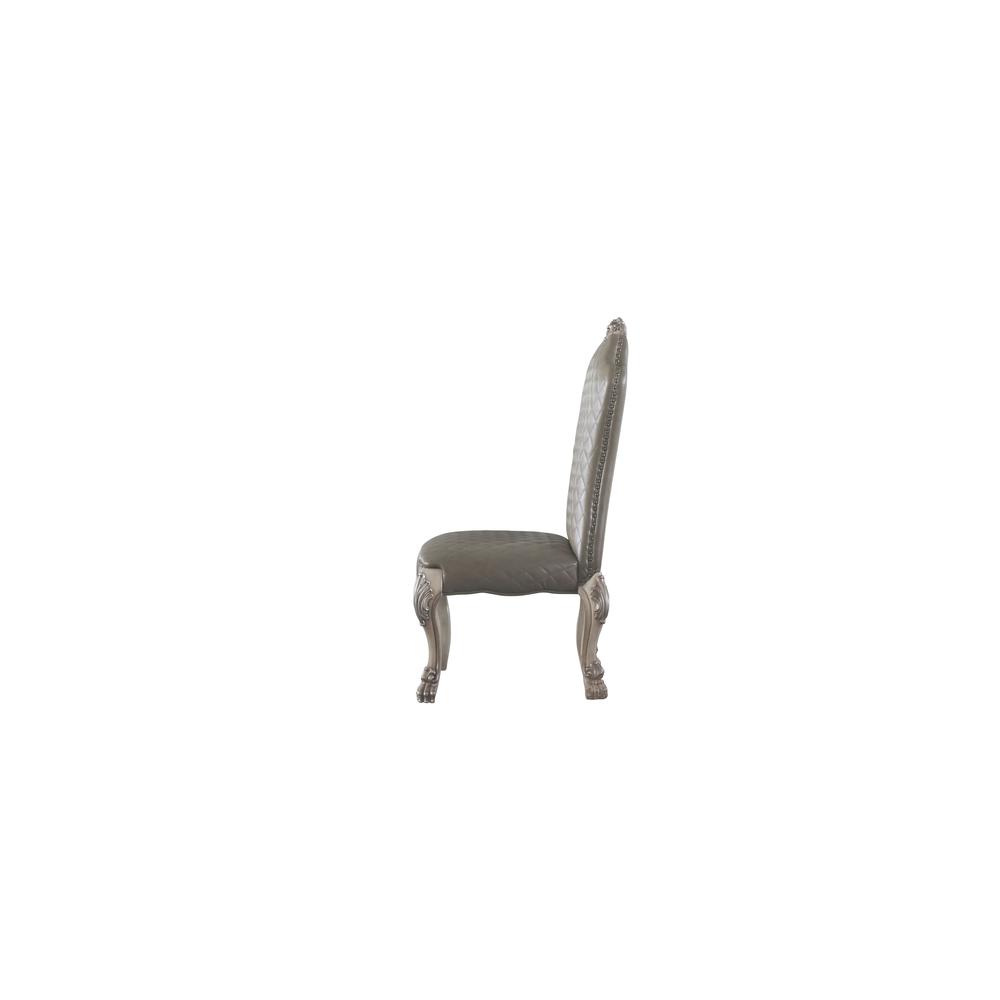 Dresden Side Chair (Set-2), Vintage Bone White & Leatherette