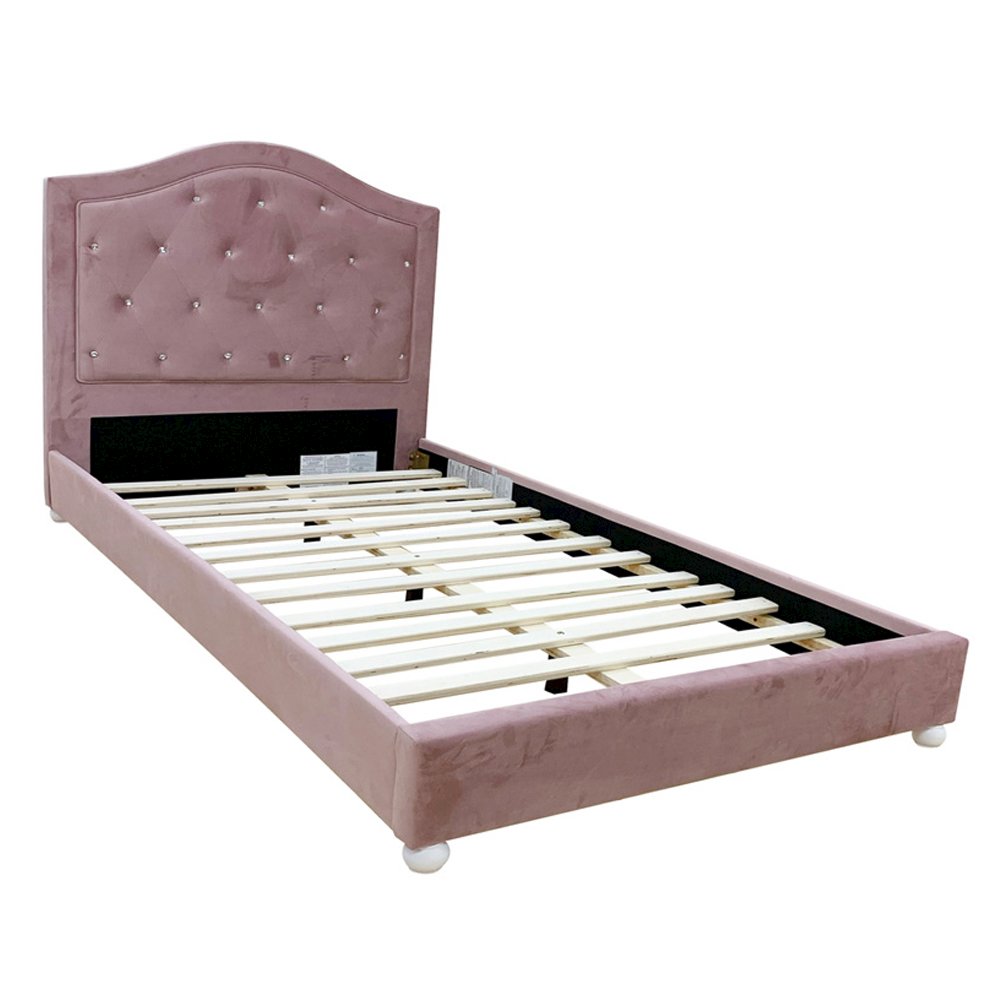 Reggie Twin Bed, Pink Fabric