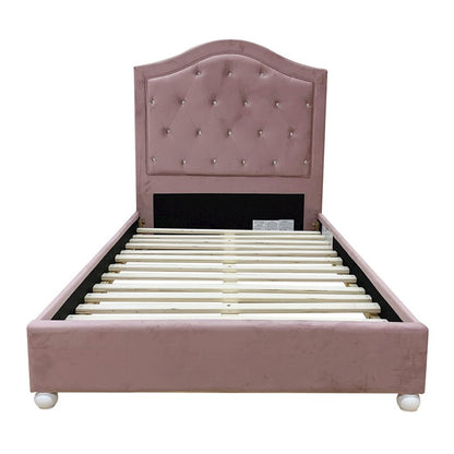Reggie Twin Bed, Pink Fabric