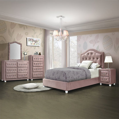Reggie Twin Bed, Pink Fabric