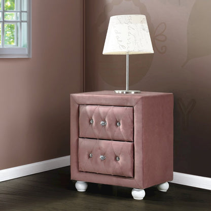 Reggie Nightstand, Pink Fabric