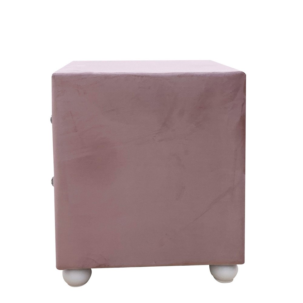 Reggie Nightstand, Pink Fabric