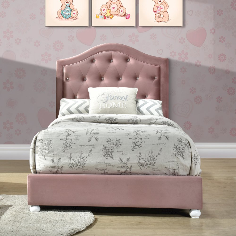 Reggie Full Bed, Pink Fabric