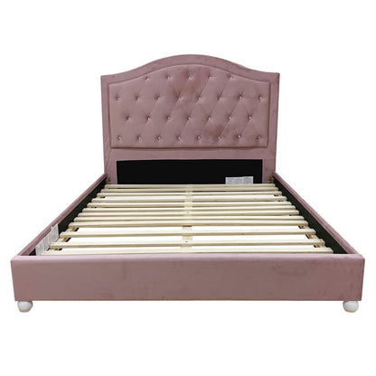 Reggie Full Bed, Pink Fabric