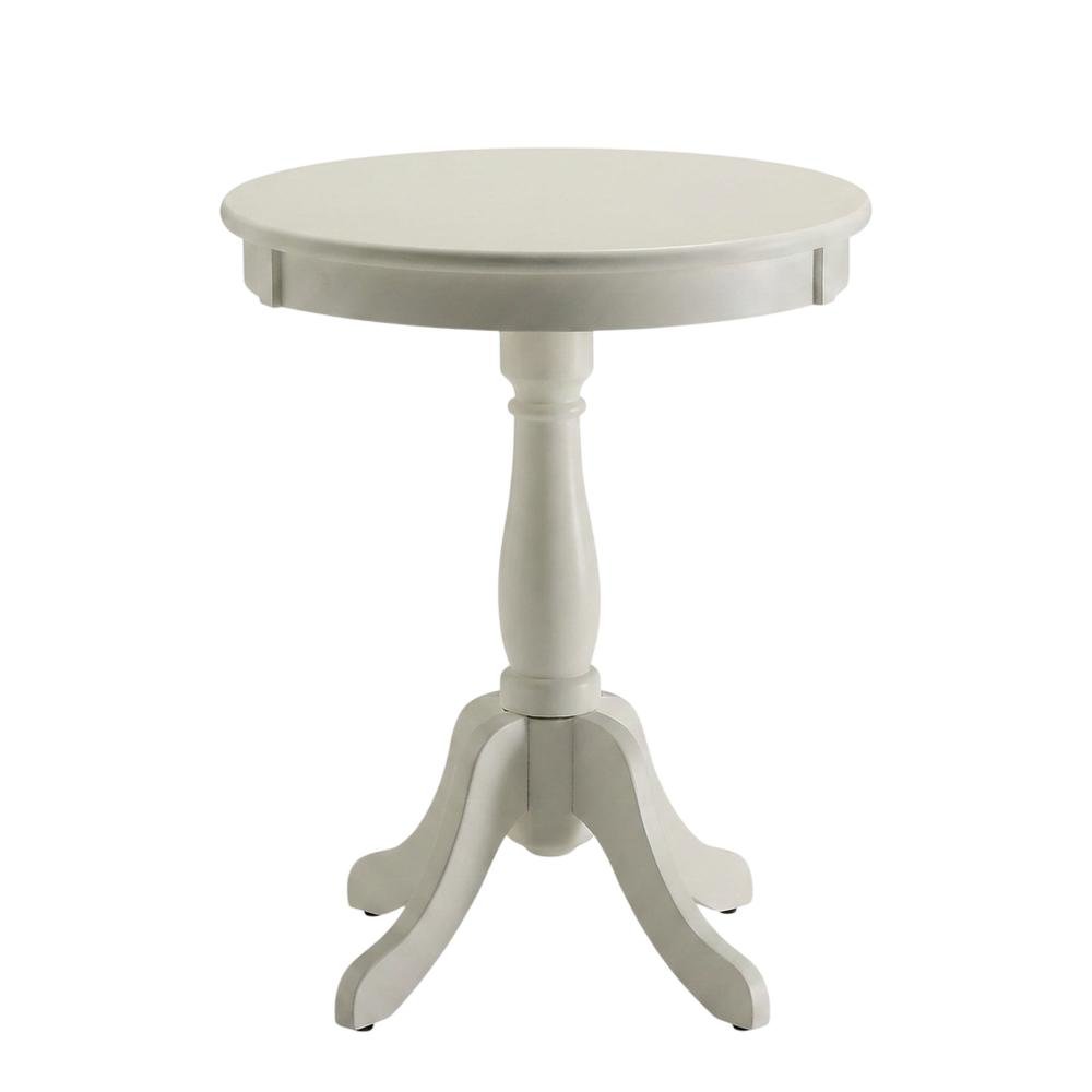 White, Accent Side Table, Quality Build, Durable Wood Frame