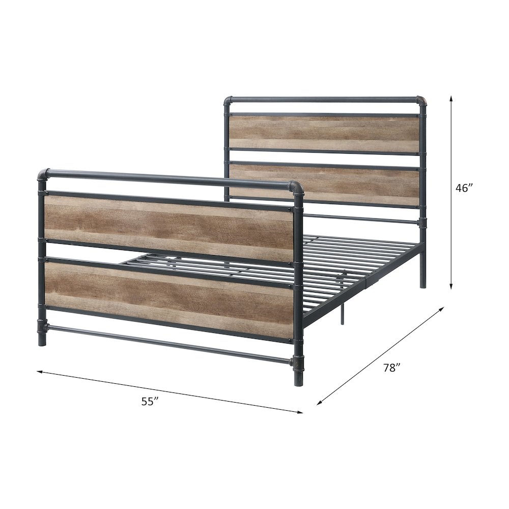 Brantley Full Bed, Antique Oak & Sandy Gray