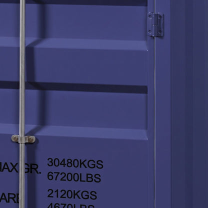 FurniFact Metal Wardrobe with Industrial-Style Frame and Solid Build, Blue