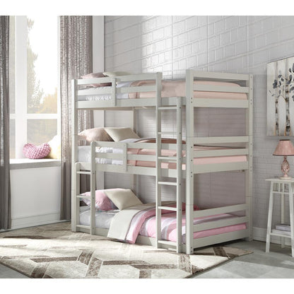 Ronnie Triple Bunk Bed (T/T/T), Light Gray