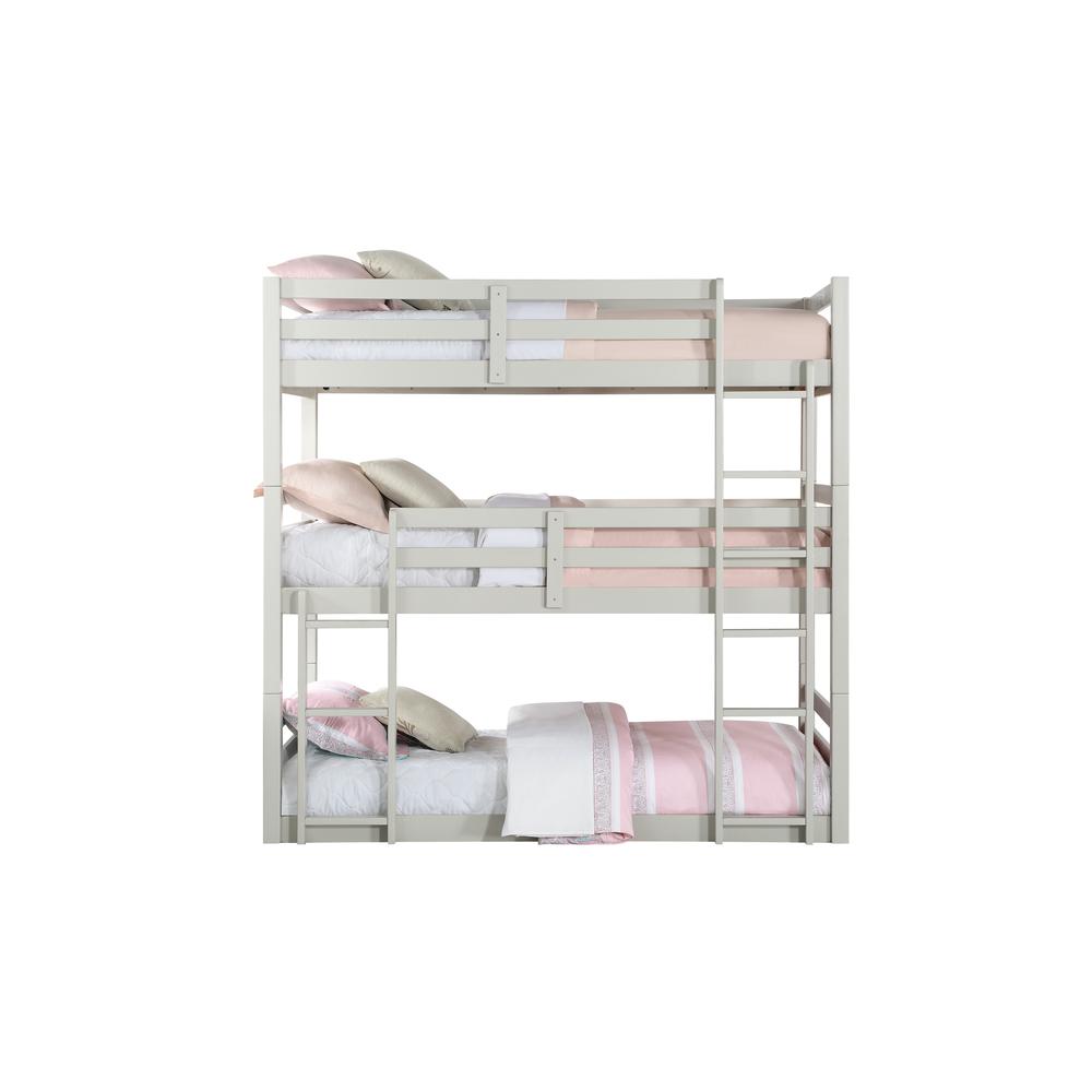 Ronnie Triple Bunk Bed (T/T/T), Light Gray