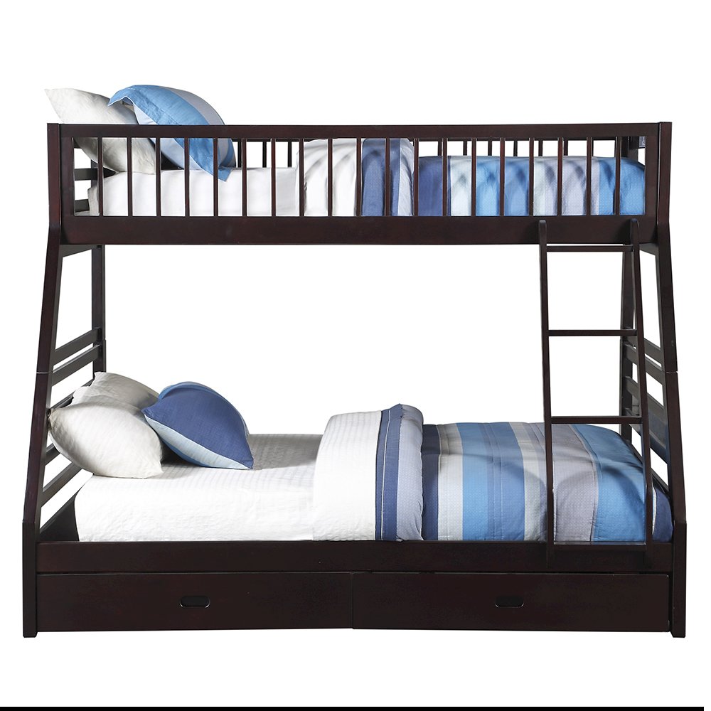Jason (XL) Bunk Bed (T XL/Q) w/2 Drawers, Espresso