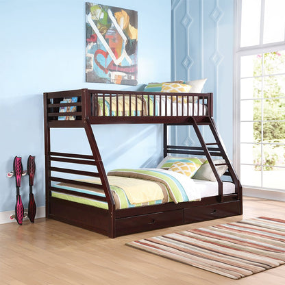Jason (XL) Bunk Bed (T XL/Q) w/2 Drawers, Espresso