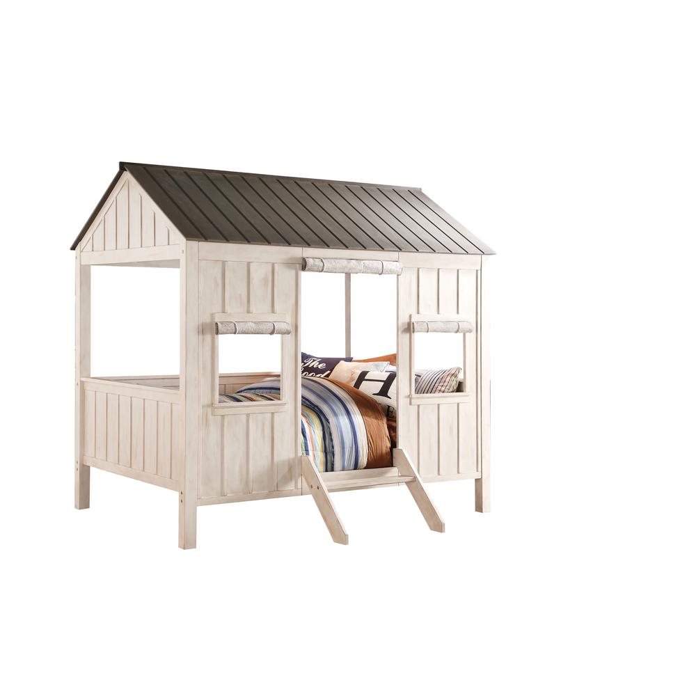 Spring Cottage Full Bed, Weathered White & Washed Gray