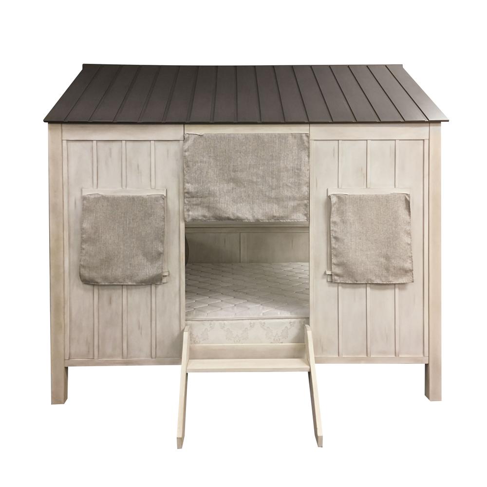 Spring Cottage Full Bed, Weathered White & Washed Gray