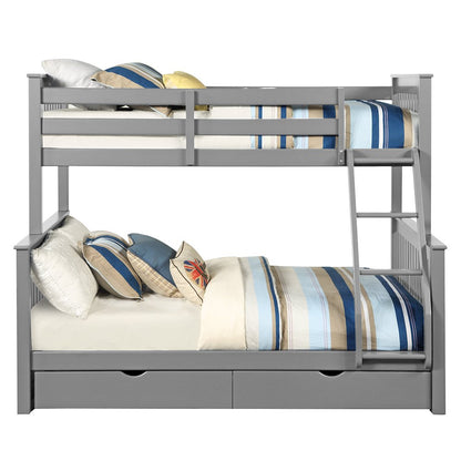 Haley II Bunk Bed (T/F) w/2 Drawers, Gray