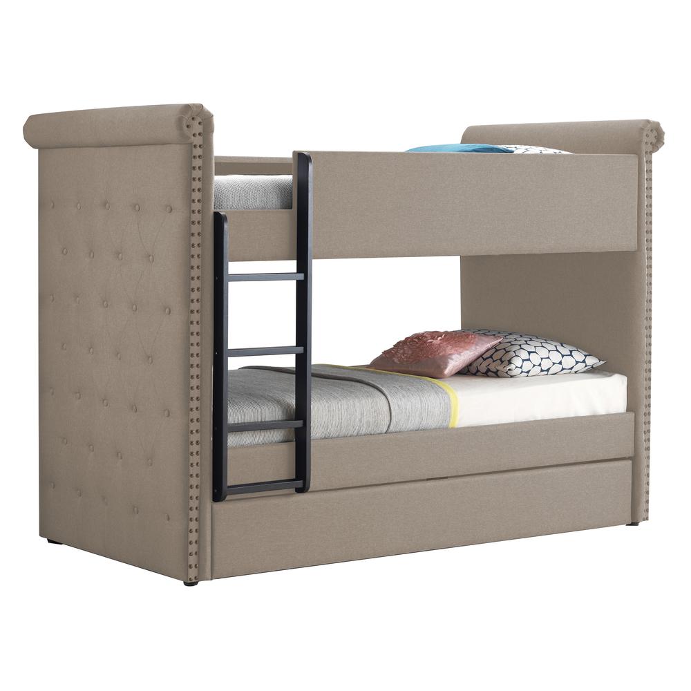Romana II Bunk Bed (T/T), Beige Fabric