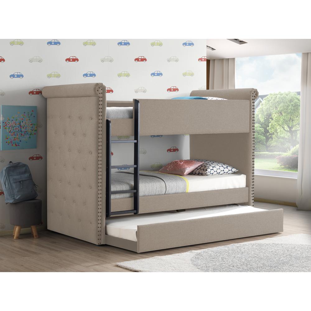 Romana II Bunk Bed (T/T), Beige Fabric
