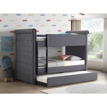 Romana II Bunk Bed (T/T), Gray Fabric