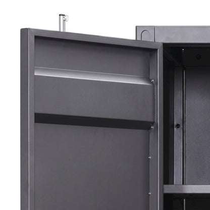 FurniFact Metal Wardrobe with Industrial Steel Frame and Door, Gunmetal