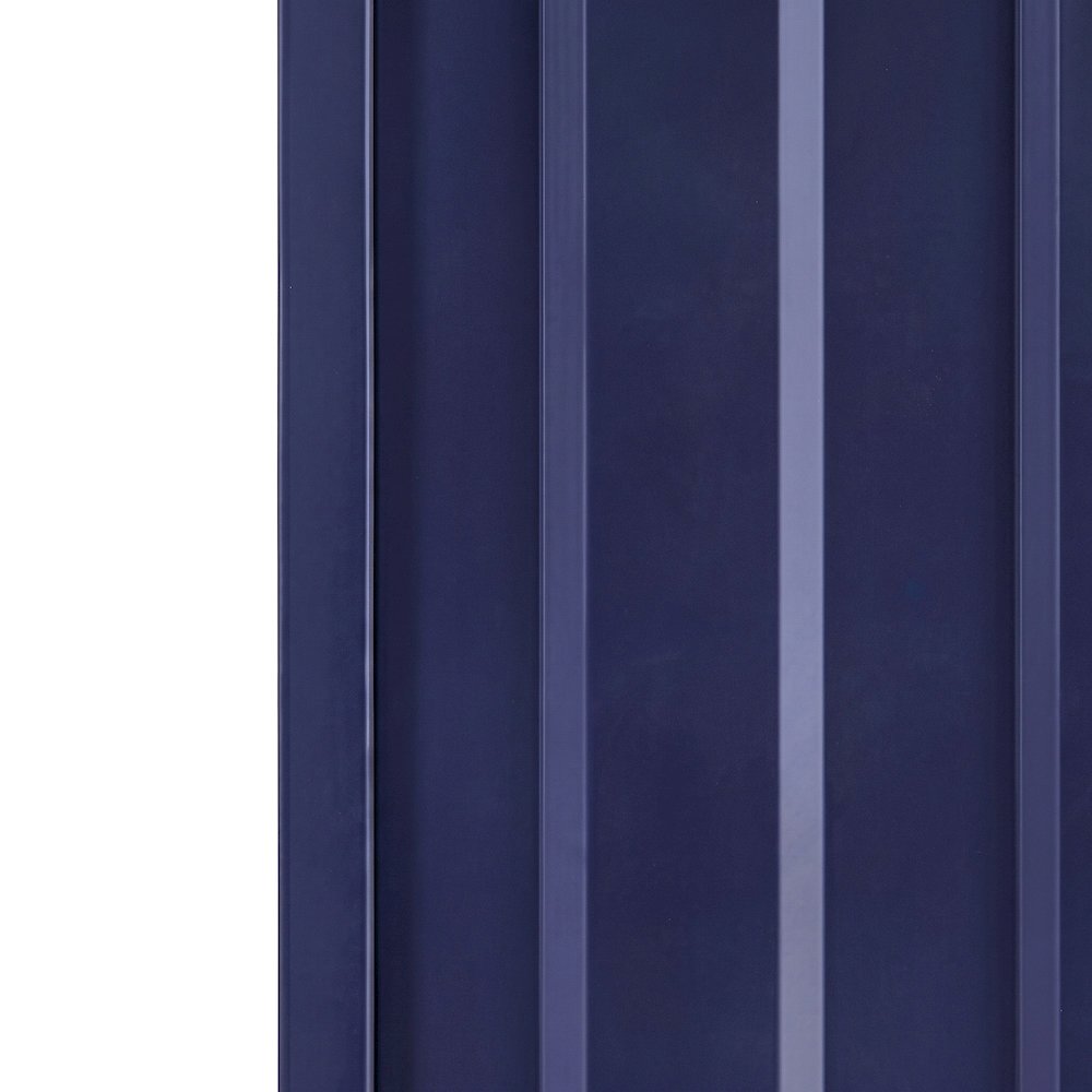 FurniFact Metal Wardrobe with Industrial-Style Frame and Solid Doors, Blue