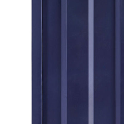 FurniFact Metal Wardrobe with Industrial-Style Frame and Solid Doors, Blue