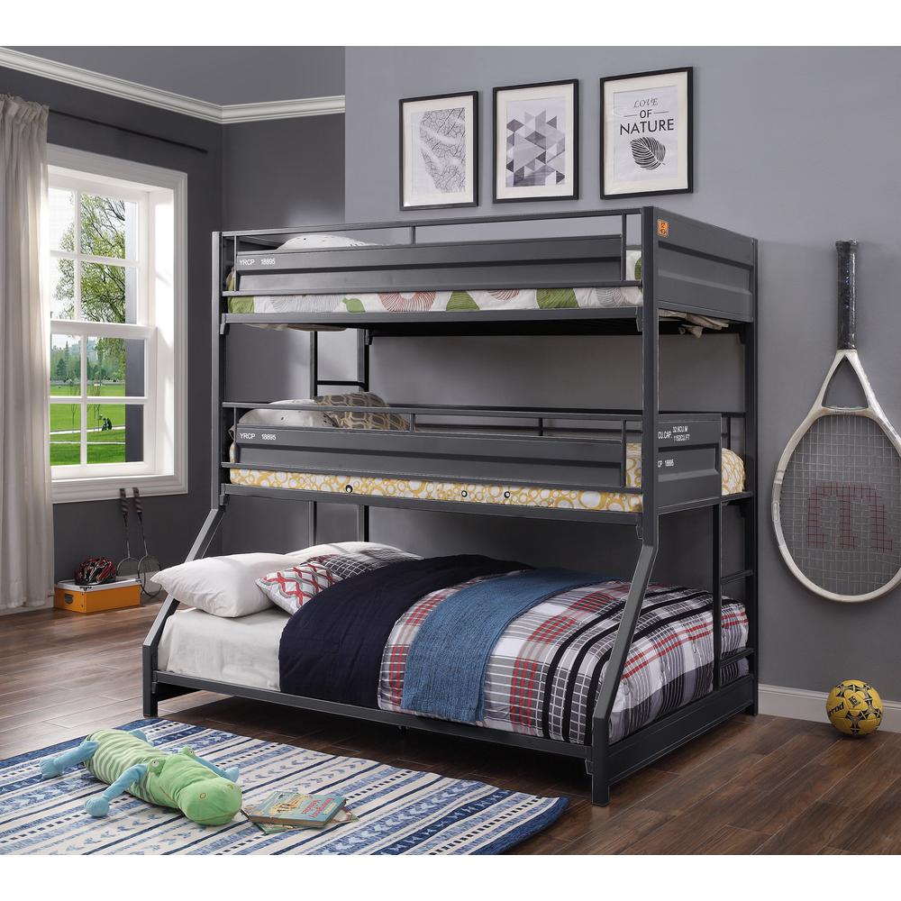 Cargo Triple Bunk Bed (T/T/F), Gunmetal
