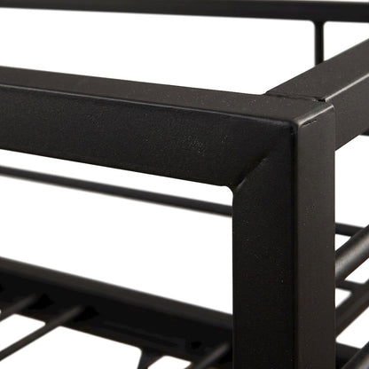 FurniFact Metal Bunk Bed with Full XL over Queen Steel Frame, Sandy Black