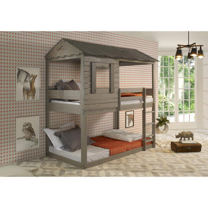 Darlene Bunk Bed (T/T), Rustic Gray