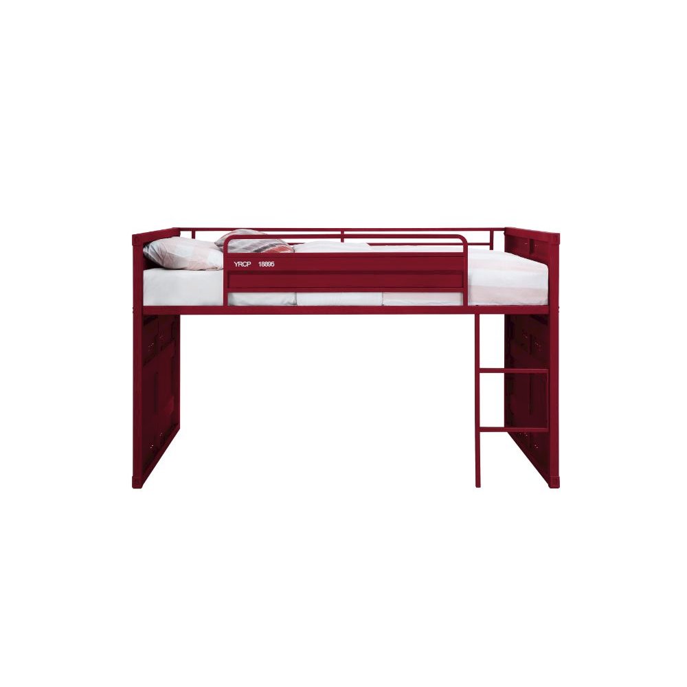 Cargo Twin Loft Bed w/Slide, Red
