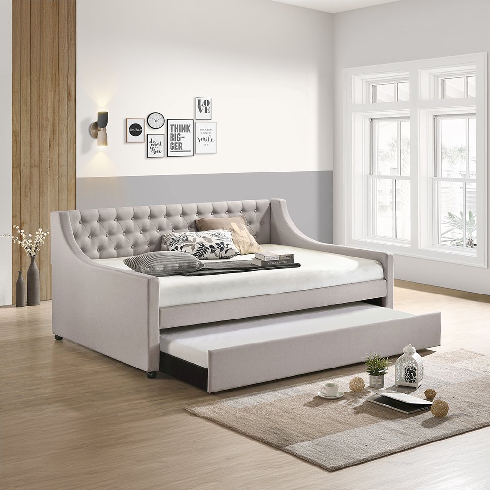 Lianna Daybed w/Trundle (Full), Fog Velvet