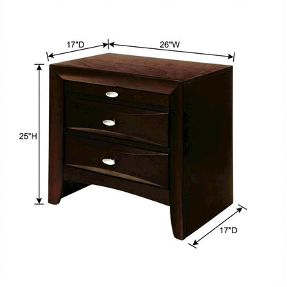 Espresso Nightstand with Transitional Style and Rectangular Design