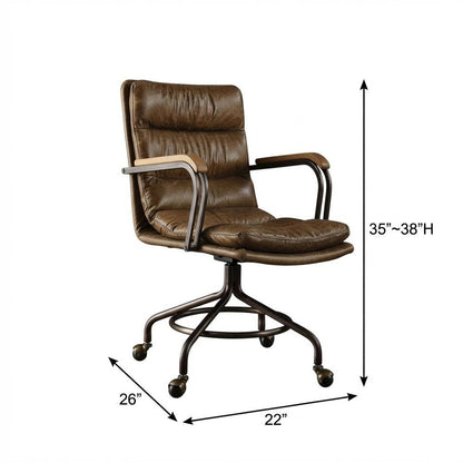 Vintage Whiskey Top Grain Leather Executive Office Chair With Stylish Design