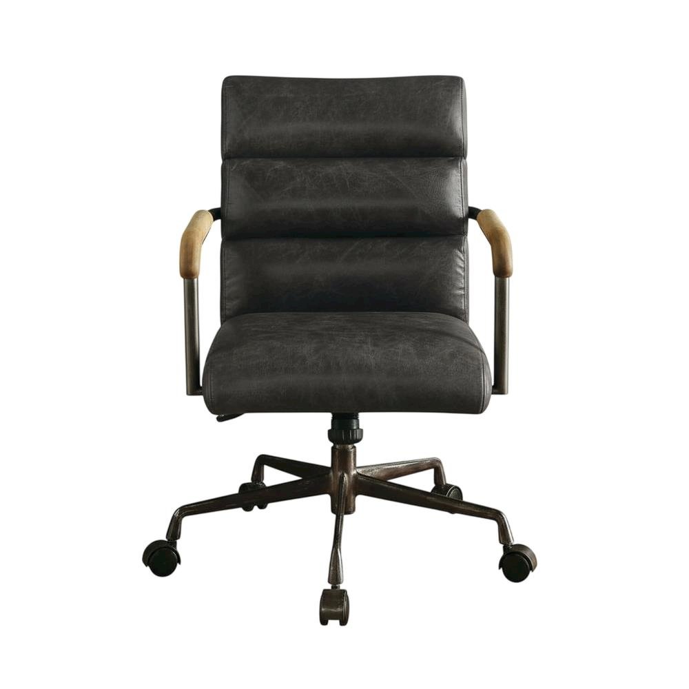 Antique Slate Top Grain Leather Executive Office Chair With High Backrest