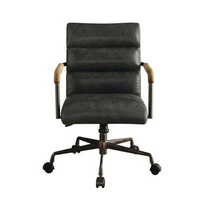 Antique Slate Top Grain Leather Executive Office Chair With High Backrest
