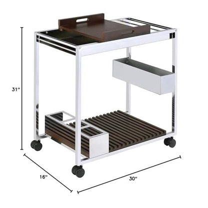 Lisses Serving Cart, Chrome