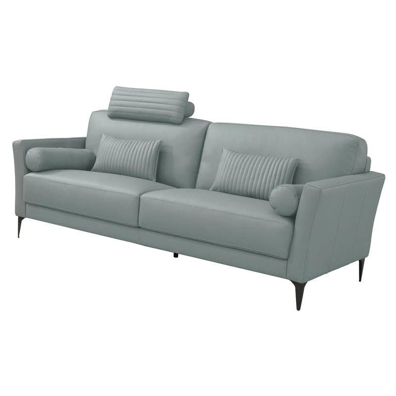 Tussio Sofa w/5 Pillows, Watery Top Grain Leather