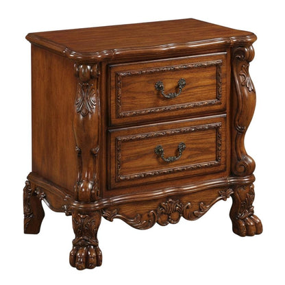 Cherry Oak Nightstand with Transitional and Vintage Style