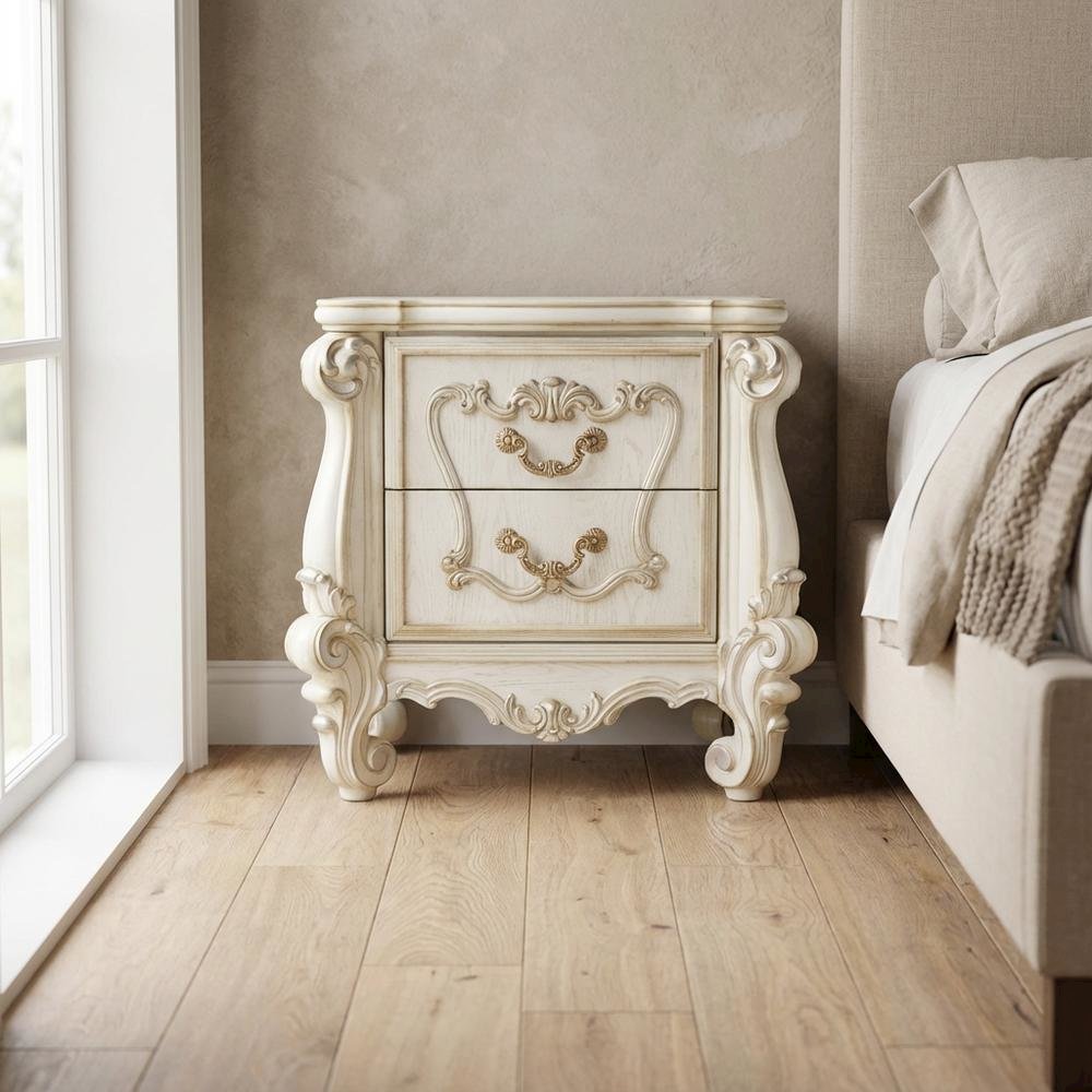 Bone White Versailles Nightstand with Modern Design and Durable Finish