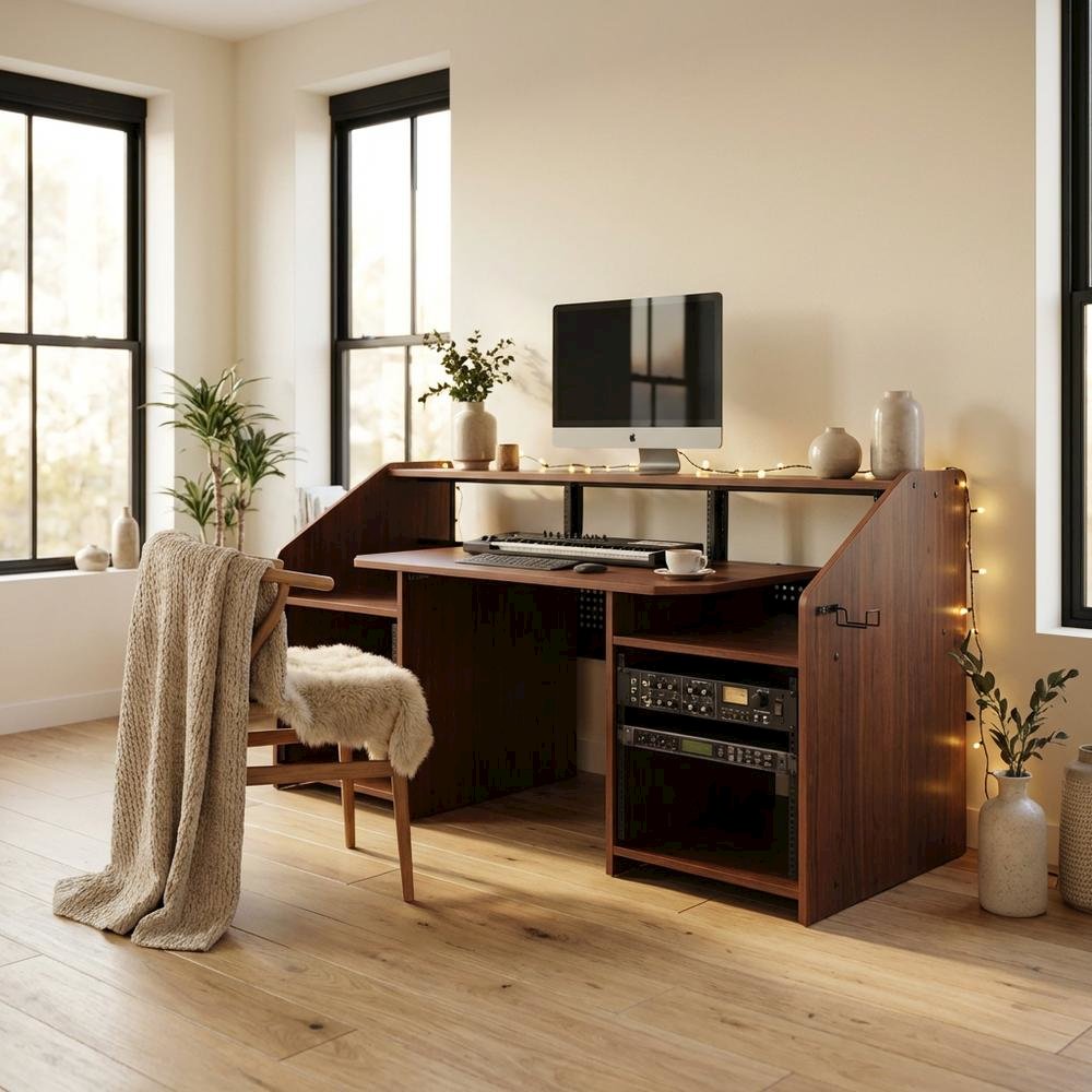 Finish Metal And Mdf Office Desk With Industrial Style