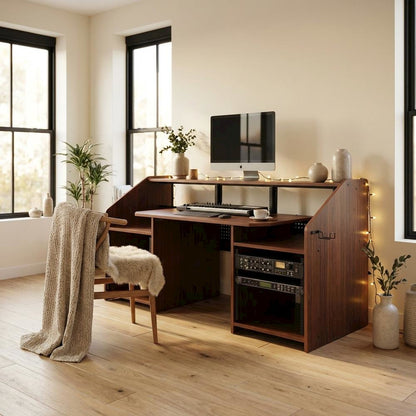 Finish Metal And Mdf Office Desk With Industrial Style