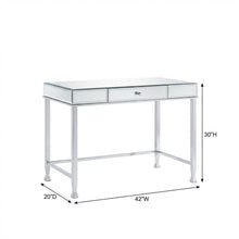 Modern Mirrored And Chrome Finish Writing Desk For Home Office