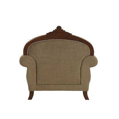 Mehadi Chair w/2 Pillows, Velvet & Walnut