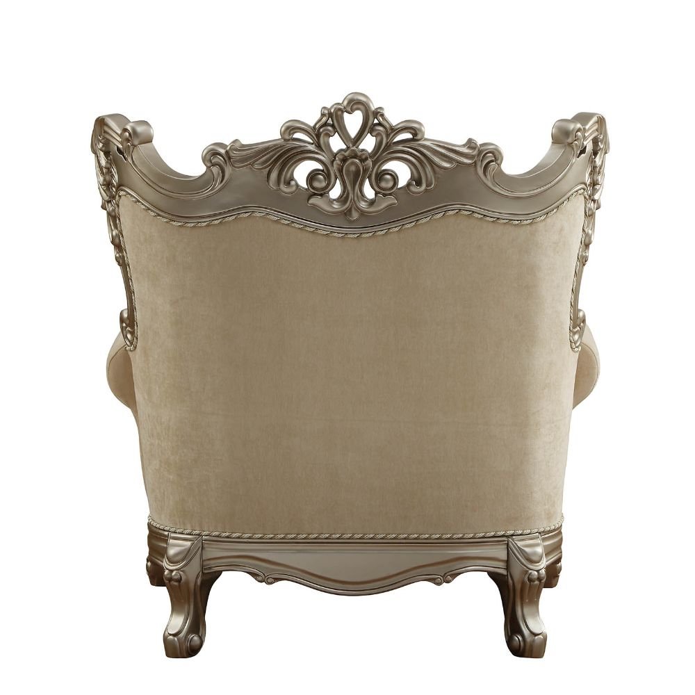 Ranita Chair w/2 Pillows, Fabric & Champagne