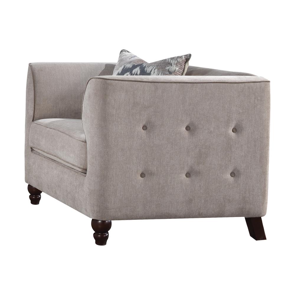 Cyndi Chair w/Pillow, Tan Velvet